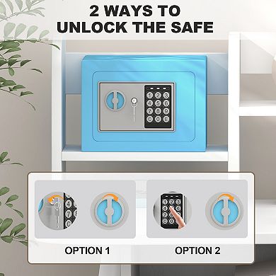 0.23 Cu Ft Small Fireproof Safe with Key And Password Money, Security Safe Box for Home Office