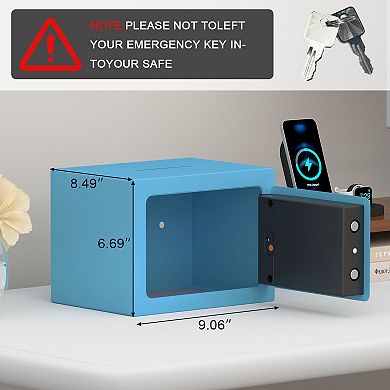 0.23 Cu Ft Small Fireproof Safe with Key And Password Money, Security Safe Box for Home Office
