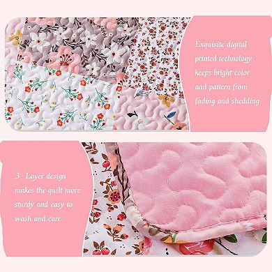 King Patchwork Bedspread Bohemian Floral