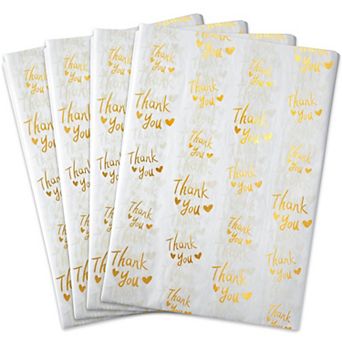 100 sheets of platinum thank-you tissues, 20x14 in bulk gift packaging