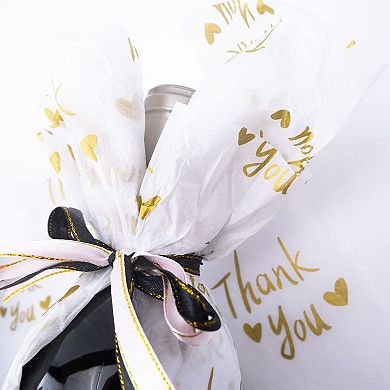 100 sheets of platinum thank-you tissues, 20x14 inches, bulk gift packaging