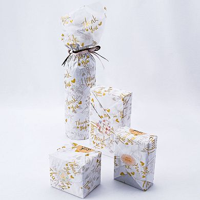100 sheets of platinum thank-you tissues, 20x14 inches, bulk gift packaging