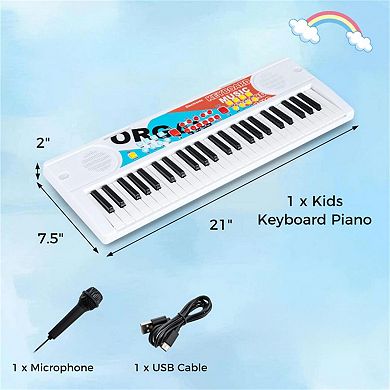 Kids Electronic Keyboard with Mic, 8 Tones, Rhythms