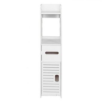 Waterproof Narrow Bathroom Storage Shelf with Drawer Organizer