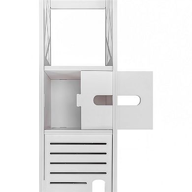 Waterproof Narrow Bathroom Storage Shelf with Drawer Organizer