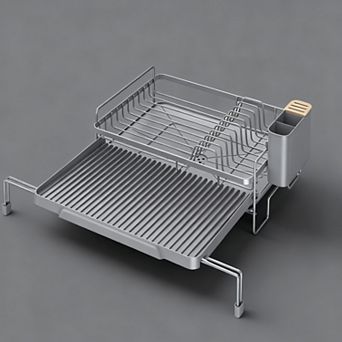 Adjustable Length Dish Rack for Kitchen - Rust Resistant & Easy Clean