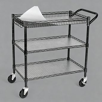 990Lbs Capacity Anti-Rust Rolling Utility Cart with Silent Casters for Kitchens & Offices