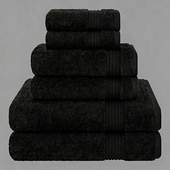 6 pc Towel Set Soft Absorbent Towels For Bathroom 2 Bath 2 Hand 2 Washcloths