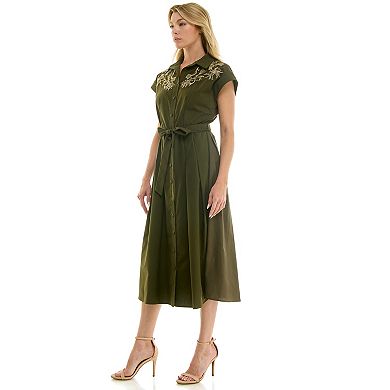 Women's Figueroa & Flower Embroidered Midi Dress