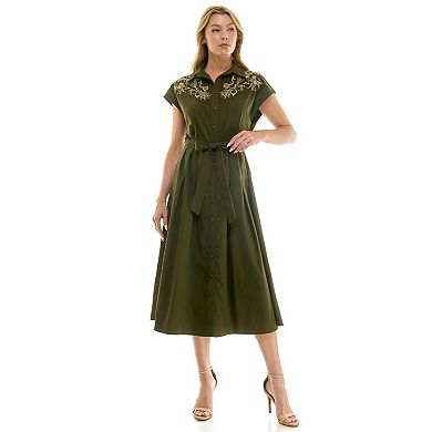 Women's Figueroa & Flower Embroidered Midi Dress