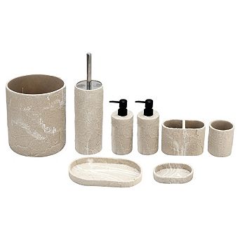 8 pc Desert Stone Resin Bathroom Set
