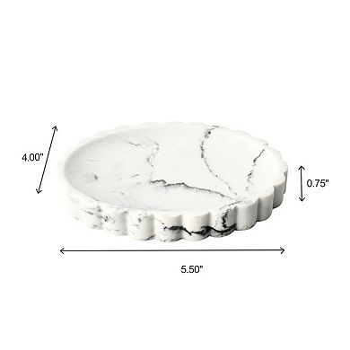 8 Piece White Marble Resin Bathroom Set