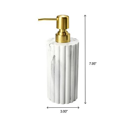 8 Piece White Marble Resin Bathroom Set