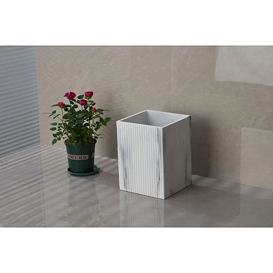 8 Piece White Marble Resin Bathroom Set