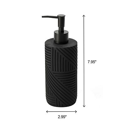 7 Piece Black Urban Grid Bathroom Set