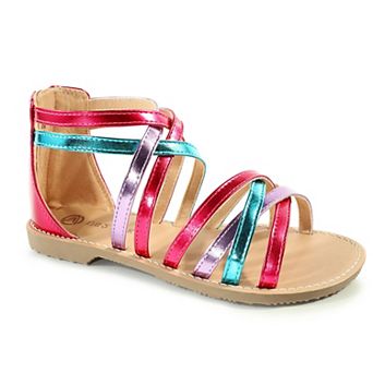 Girls Sandals Open Toe Breathable Summer Sandals with Heel Zipper