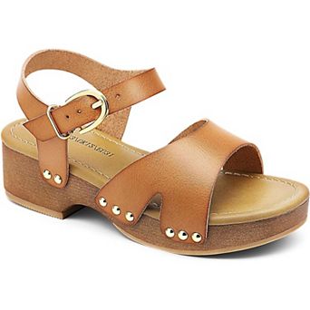 HOMEHOT Girls Sandals Wedge Platform Open Toe Sandals Ankle Strap Summer Heels Dress Shoes