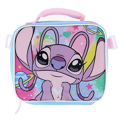 U.P.D., INC Girl's 16 inch Stitch and Angela Backpack and Lunchbox Set