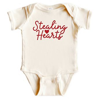 Stealing Hearts Cursive - Baby Short Sleeve Graphic Bodysuit
