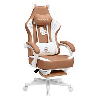 CloudRest Pro Cute Gaming Chair, Velvet Fabric with Footrest