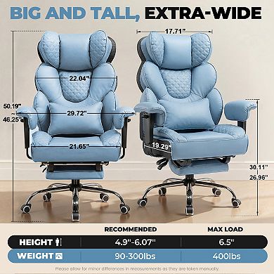 Big & Tall Office Chair with Footrest & Lumbar Support