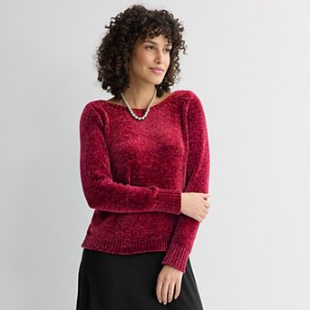 Women's Croft & Barrow® Boatneck Chenille Sweater Top
