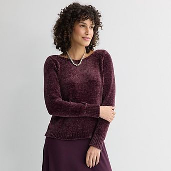 Women's Croft & Barrow® Boatneck Chenille Sweater Top