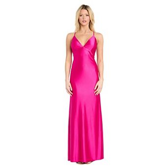 Juniors' Morgan and Co Sleek Open-Back Evening Maxi Dress