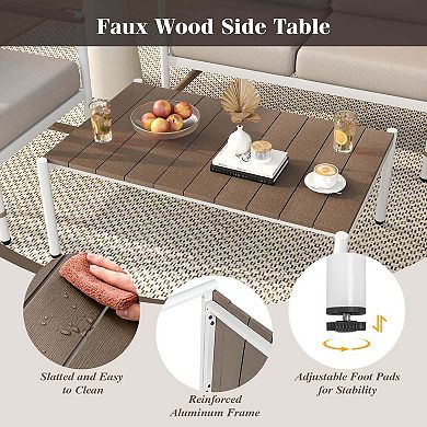 Costway 2 PCS Patio Sofa Set with Thick Cushions Modern Bistro Set for Poolside