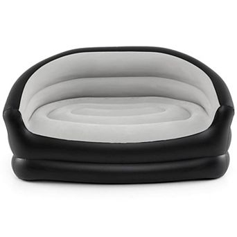 Costway 2-Seater Inflatable Couch with Flocked Surface & Repair Patches for Pop Up Camping