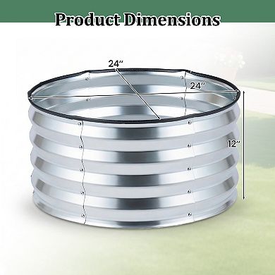 Costway 2 Pack Galvanized Raised Garden Bed Kit with Open-Ended Base for Vegetables Flowers
