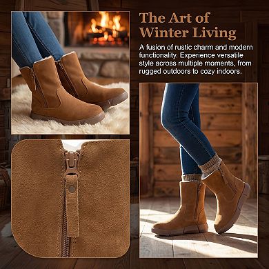 Women's Lightweight Comfortable Side Zipper Mid-Calf Warm Snow Walking Boots
