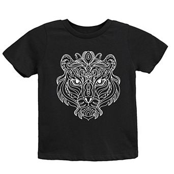 Tiger Face Mandala - Youth Short Sleeve Graphic T-Shirt
