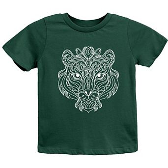 Tiger Face Mandala - Youth Short Sleeve Graphic T-Shirt