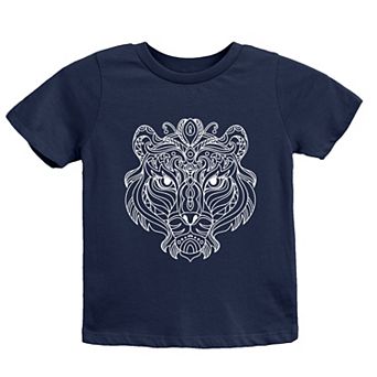 Tiger Face Mandala - Youth Short Sleeve Graphic T-Shirt