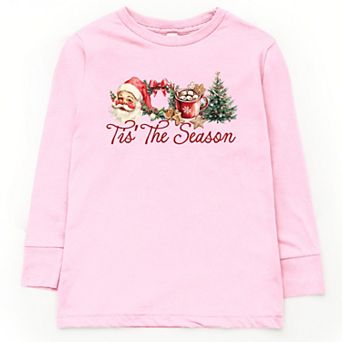 Tis' The Season Watercolor - Youth Long Sleeve Graphic T-Shirt