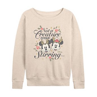 Women's Disney's Mickey & Minnie Mouse French Terry Long Sleeve Tee