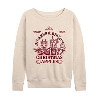 Women's Disney's The Muppet Christmas Carol Dickens & Rizzo's Christmas Apples French Terry Long Sleeve Tee