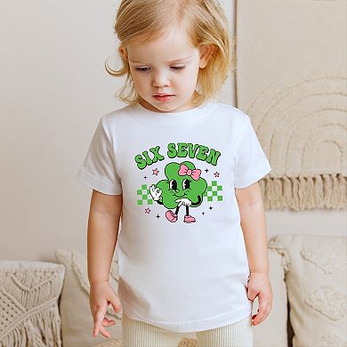 Six Seven Clover Bow - Toddler Short Sleeve Graphic T-Shirt