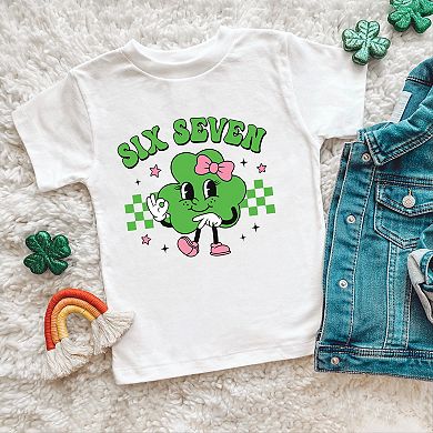 Six Seven Clover Bow - Toddler Short Sleeve Graphic T-Shirt