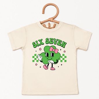 Six Seven Clover Bow - Toddler Short Sleeve Graphic T-Shirt