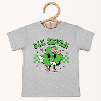 Six Seven Clover Bow - Toddler Short Sleeve Graphic T-Shirt