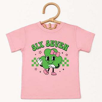 Six Seven Clover Bow - Toddler Short Sleeve Graphic T-Shirt