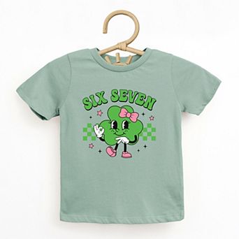 Six Seven Clover Bow - Toddler Short Sleeve Graphic T-Shirt