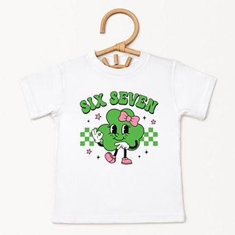 Six Seven Clover Bow - Toddler Short Sleeve Graphic T-Shirt