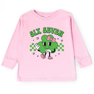 Six Seven Clover Bow - Toddler Long Sleeve Graphic Tee