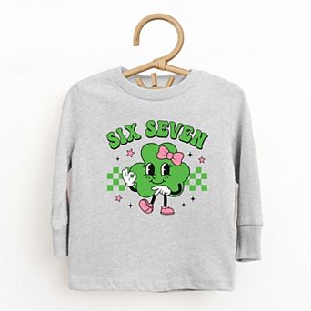 Six Seven Clover Bow - Toddler Long Sleeve Graphic Tee