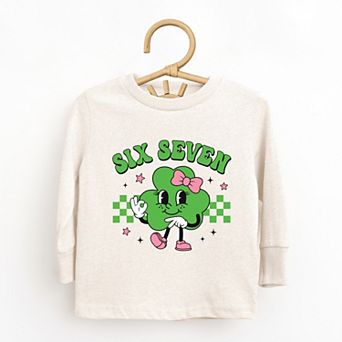 Six Seven Clover Bow - Toddler Long Sleeve Graphic Tee