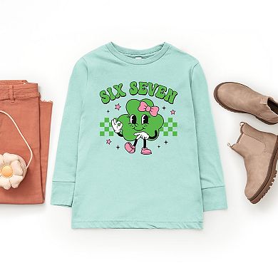 Six Seven Clover Bow - Youth Long Sleeve Graphic T-Shirt