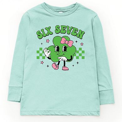 Six Seven Clover Bow - Youth Long Sleeve Graphic T-Shirt